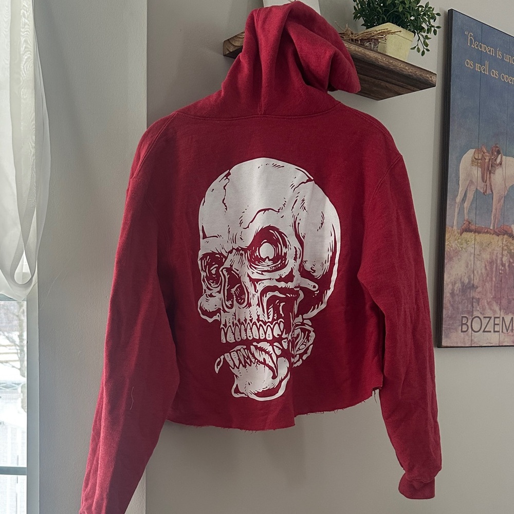 Edgy Red Skull Women's Hoodie